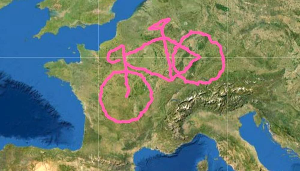 bici più grande del mondo su Strava