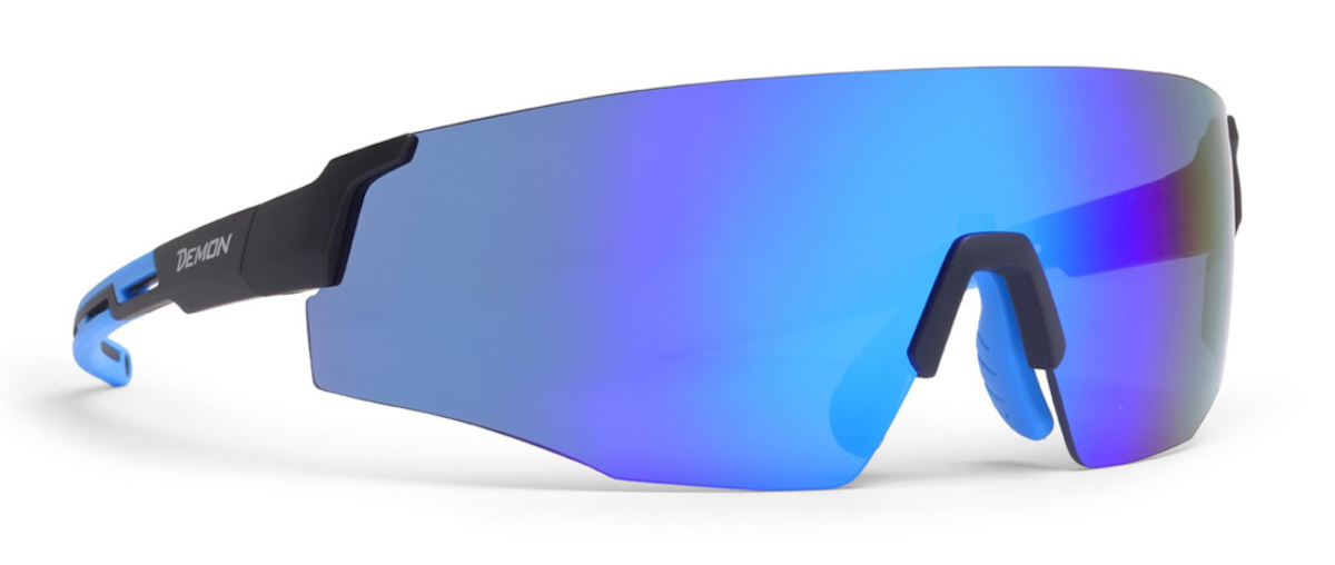 occhiali da ciclismo su strada full lens specchiata blu dmirror modello road