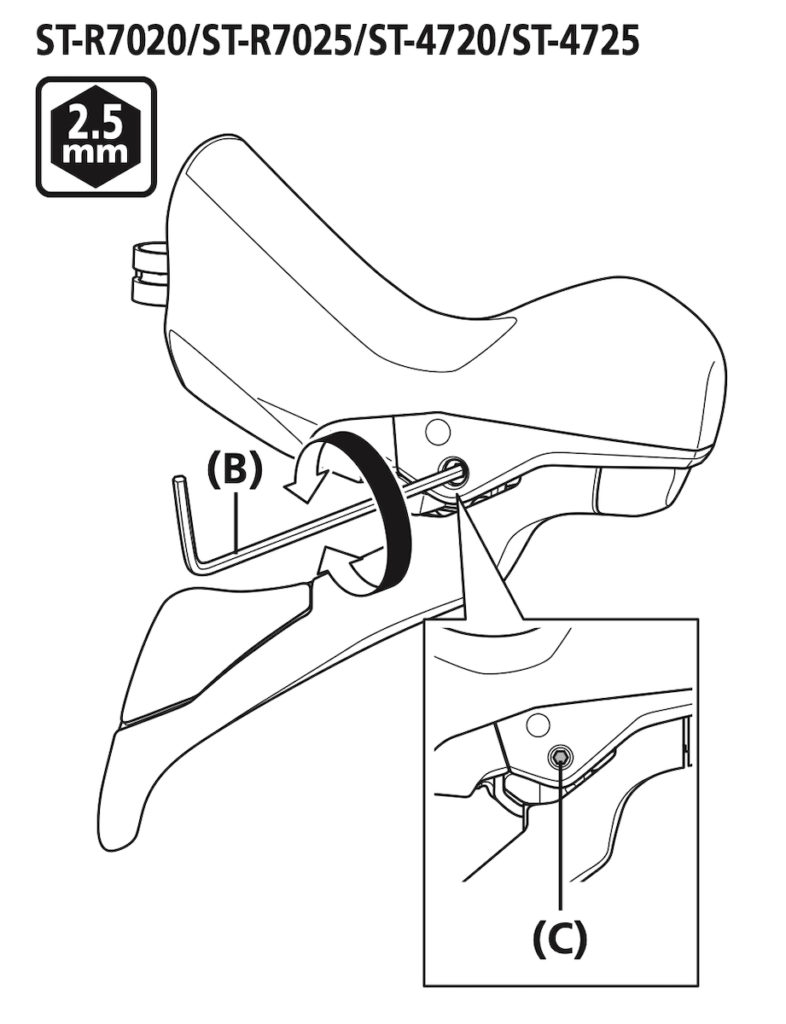 distanza dei comandi Shimano