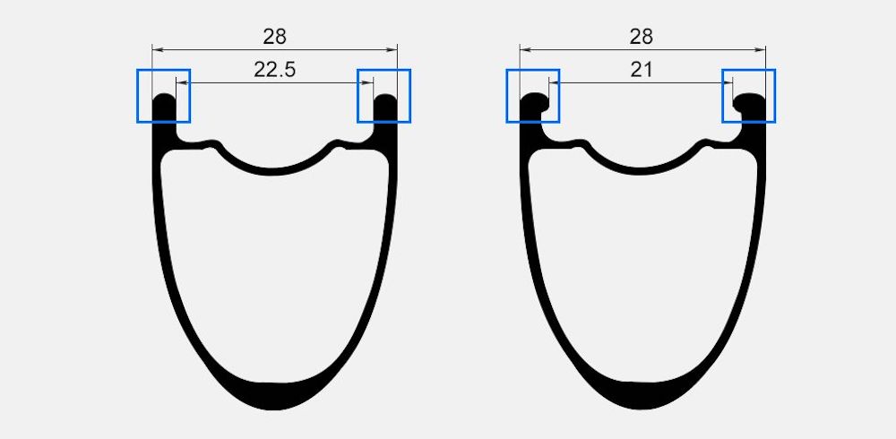road rim hookless vs hooked bead types
