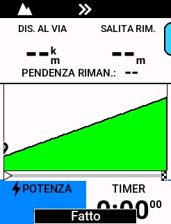 schermata climb pro impostazioni