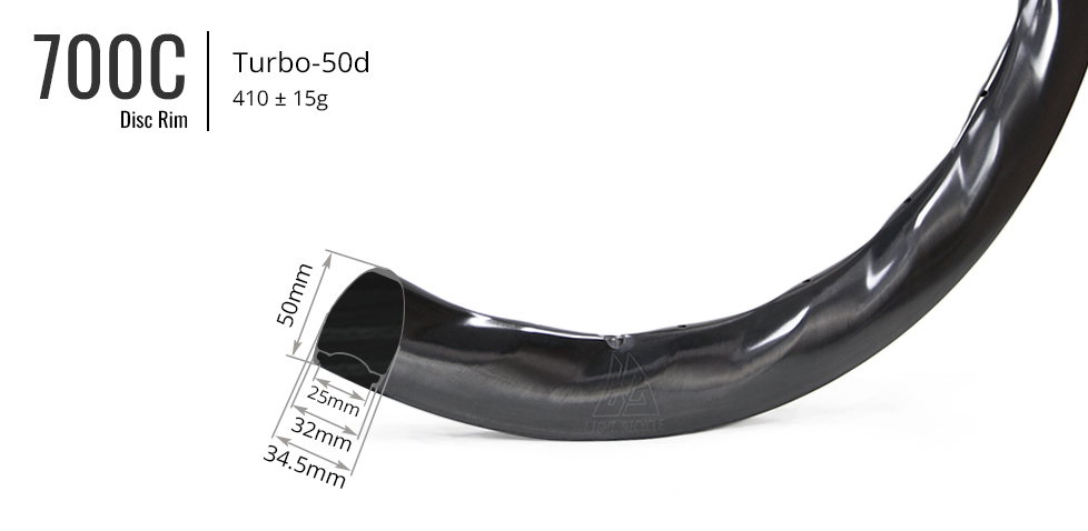 turbo 50 25 int wide 50 deep carbon road rim disc brake