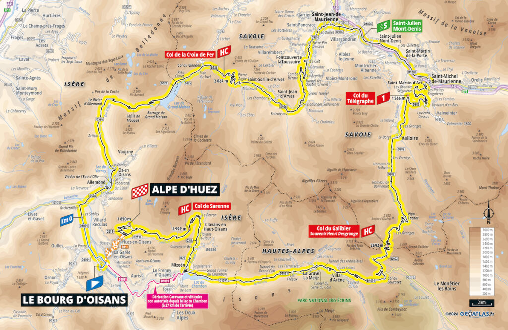 Arrivo in salita all'Alpe d'Huez
